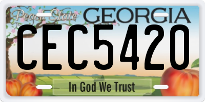 GA license plate CEC5420