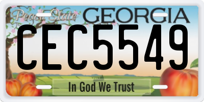 GA license plate CEC5549