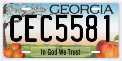 GA license plate CEC5581