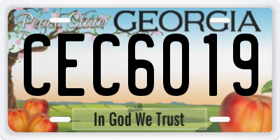GA license plate CEC6019