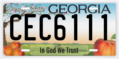 GA license plate CEC6111