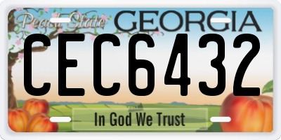 GA license plate CEC6432
