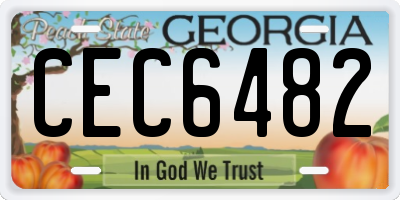 GA license plate CEC6482