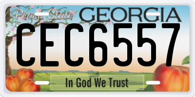 GA license plate CEC6557