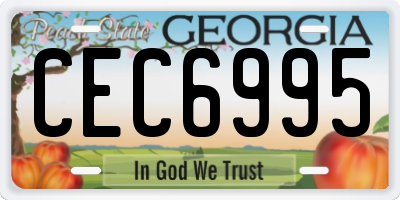 GA license plate CEC6995