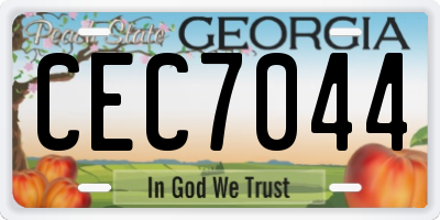 GA license plate CEC7044