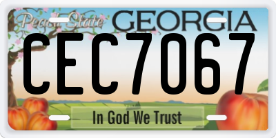 GA license plate CEC7067