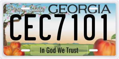 GA license plate CEC7101