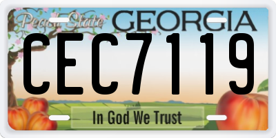 GA license plate CEC7119
