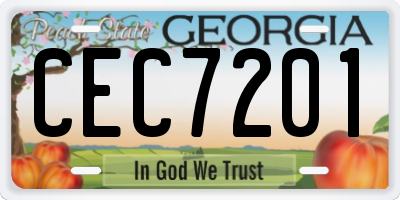GA license plate CEC7201