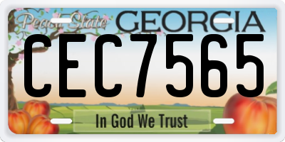 GA license plate CEC7565