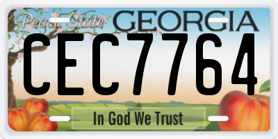 GA license plate CEC7764