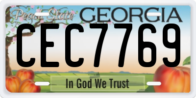 GA license plate CEC7769
