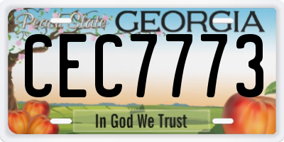 GA license plate CEC7773