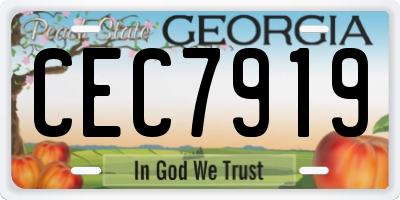 GA license plate CEC7919