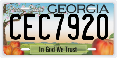 GA license plate CEC7920