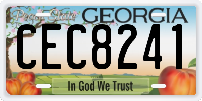 GA license plate CEC8241