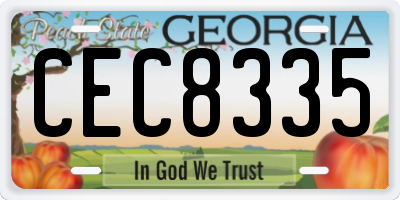 GA license plate CEC8335