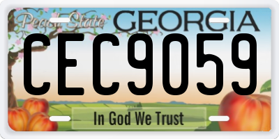 GA license plate CEC9059