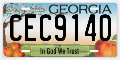 GA license plate CEC9140
