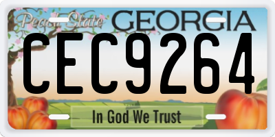 GA license plate CEC9264