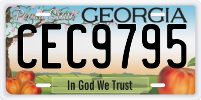 GA license plate CEC9795
