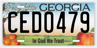 GA license plate CED0479