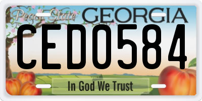 GA license plate CED0584