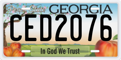 GA license plate CED2076