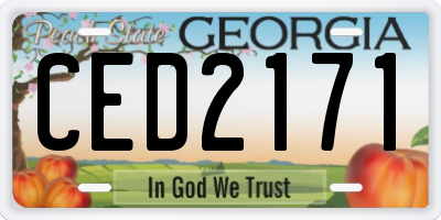 GA license plate CED2171