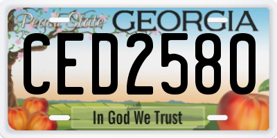 GA license plate CED2580
