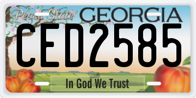 GA license plate CED2585