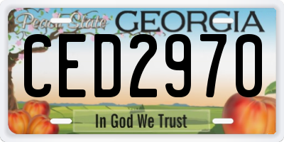 GA license plate CED2970