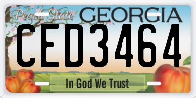 GA license plate CED3464