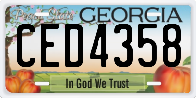GA license plate CED4358