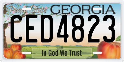 GA license plate CED4823