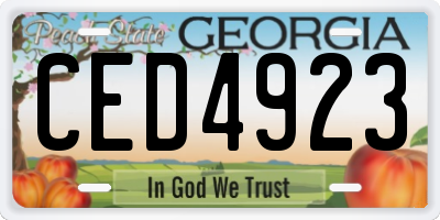 GA license plate CED4923