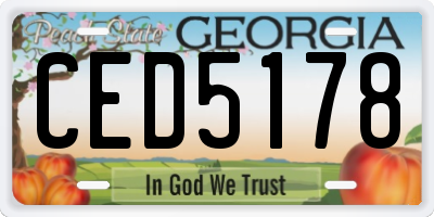 GA license plate CED5178