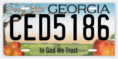 GA license plate CED5186