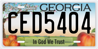 GA license plate CED5404