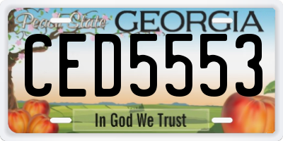 GA license plate CED5553