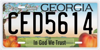 GA license plate CED5614