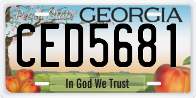 GA license plate CED5681