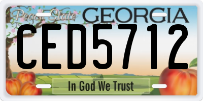 GA license plate CED5712