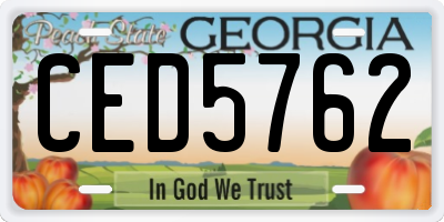 GA license plate CED5762