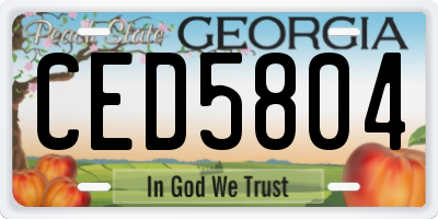 GA license plate CED5804