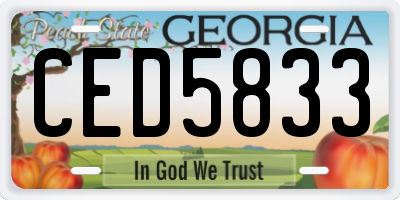 GA license plate CED5833