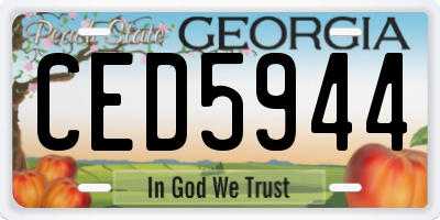 GA license plate CED5944