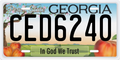 GA license plate CED6240