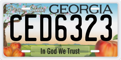 GA license plate CED6323